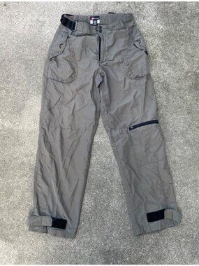 Vintage Y2K Utility Cargo Pants Gray Mens 34 Cyber Goth Rave Streetwear Techwear